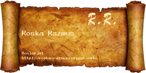 Roska Razmus névjegykártya